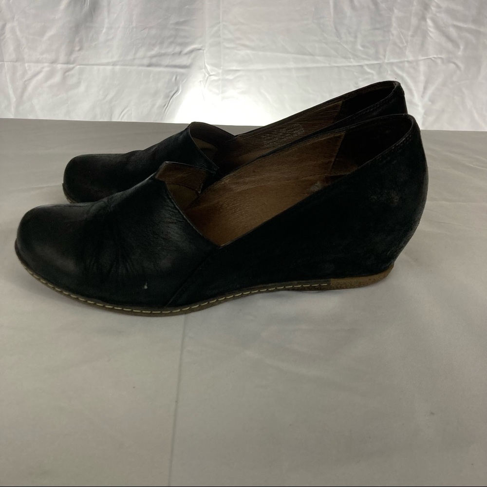 Dansko black nubuck wedges - size 38 (US 8) - 1.5” wedge heels